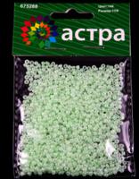 Бисер "Астра", 20 грамм, цвет: зеленый/жемчужный (10 штук) (количество товаров в комплекте: 10)