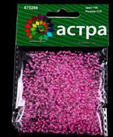 Бисер "Астра", 20 грамм, цвет: розовый/прозрачный, с цветным центром (10 штук) (количество товаров в комплекте: 10)