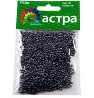 Бисер "Астра", 20 грамм, цвет: черный/не прозрачный, глянцевый (10 штук) (количество товаров в комплекте: 10)