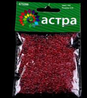 Бисер "Астра", 20 грамм, цвет: красный/прозрачный глянцевый (10 штук) (количество товаров в комплекте: 10)