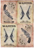 Рисовая карта для декупажа "Револьверы", 3 штуки, 21x30 см (количество товаров в комплекте: 3)