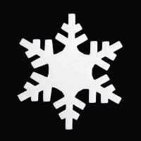 Набор фигурок из пенопласта "Снежинки №6" тонкие белые, арт. 500370