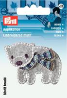 Аппликация "Белый медведь с шарфом", серый, арт. 925555