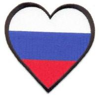 Термоаппликация "Флаг России в форме сердца", арт. AD1008
