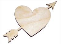 Деревянная заготовка "Сердце со стрелой", арт. L-145 (количество товаров в комплекте: 5)