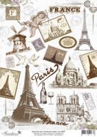 Декупажная карта "Путешествие в Париж", арт. DK3007