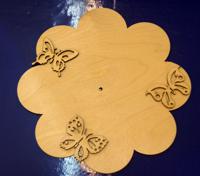 Заготовка из дерева "Циферблат. Цветок с бабочками"
