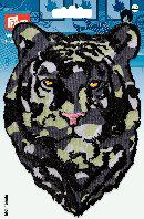 Термоаппликация "Голова тигра", 10,8х14,5 см, цвет: зеленый/серый/черный