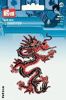 Термоаппликация "Азиатский дракон", цвет: красный/черный