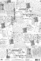 Рисовая карта для декупажа "Монохром. Почтовые открытки", 21x30 см