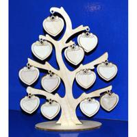 Заготовка из дерева "Семейное дерево", 12 сердечек на подставке