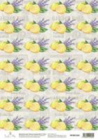 Декупажная карта "Фон. Лимоны и лаванда", 21x30 см