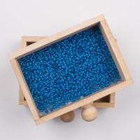 Бисер, прозрачный с синим прокрасом (20 грамм)