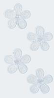 Аппликация из ткани "Цветок белый", 7,5x16,5 см