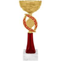 Кубок металлический "Динара", золото/красный, основание мрамор, 23 см