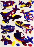 Наклейка виниловая из цветной фольги "Самолёты"