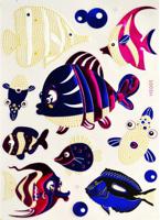 Наклейка виниловая из цветной фольги "Рыбы"