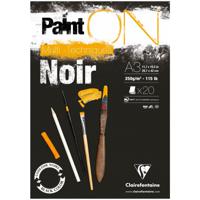 Альбом для смешанных техник "Paint'ON Noir", А3, 20 листов, 250 г/м2, черная