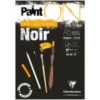 Альбом для смешанных техник "Paint'ON Noir", А5, 20 листов, 250 г/м2, черная