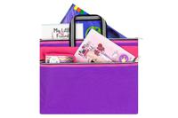 Папка-сумка с ручками, цвет: фиолетовый, на молнии, 39x29,5x0,6 см