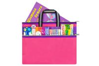 Папка-сумка с ручками, цвет: розовый, на молнии, 39x29,5x0,6 см