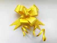 Бант-бабочка с принтом "Полоски", желтый, 3 см