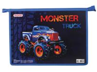 Папка для тетрадей "Monster Truck", А4, 1 отделение, картон, молния сверху