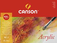 Блок бумаги для акрила Canson "Acrylic", склейка, 24x32 см, 400 г/м2, 50 листов