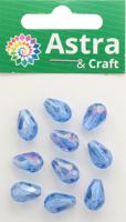 Хрустальные бусины "Капли", цвет: светло-голубой прозрачный (с покрытием), 11x8 мм, 10 штук, арт. БК002ДС118