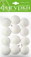 Пенопластовые фигурки "Заснеженные шары" с глиттером, 30 мм, 12 штук