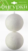 Пенопластовые фигурки "Заснеженные шары" с глиттером, 100 мм, 2 штуки
