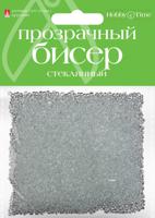 Бисер прозрачный, стеклянный, 2 мм, 60 грамм (серебряный №1)