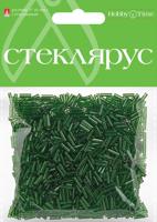 Стеклярус прозрачный, 6 мм, 60 грамм (зеленый №6)
