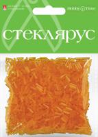 Стеклярус прозрачный, 6 мм, 60 грамм (оранжевый №8)