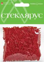 Стеклярус прозрачный, 6 мм, 60 грамм (красный №4)
