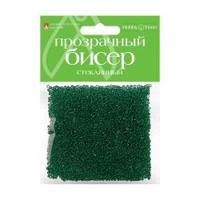 Бисер прозрачный, стеклянный, 2 мм, 60 грамм (зеленый №6)