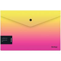 Папка-конверт на кнопке "Radiance", А4, 180 мкм, желтый/розовый градиент
