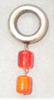 Украшение подвеска "кольцо/бусины", оранжевый