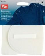 Накладки плечевые полумесяц с липучкой, размер S, 125x100x12 мм, белые, 100% полиамид, 2 штуки