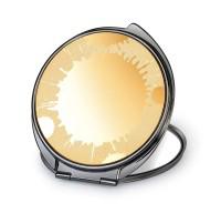 Зеркало косметическое "Солнечное затмение", сталь, чёрно-золотистое