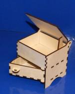 Заготовка из дерева "Шкатулка с выдвижным ящиком, малая", 10,5x9х11,5 см