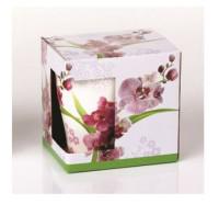 Кружка фарфоровая "Орхидея", форма "Тюльпан-2", подарочная коробка