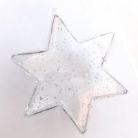 Заготовка из пластика "Шестиконечная звёздочка с серебряным глиттером", 10 см