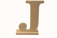 Деревянная буква "J", 10x4x15 см