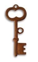 Металлическая подвеска "Архивный ключ", 34x14 мм