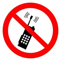 Наклейки "Запрещено пользоваться мобильным телефоном"