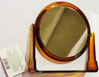 Зеркало Dewal Beauty настольное, в оправе янтарного цвета, 178x160 мм
