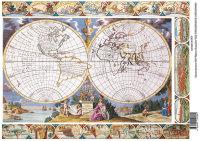 Рисовая бумага "Карта мира 1", А4