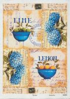 Рисовая карта для декупажа "Гортензии и лимоны", 21х29 см