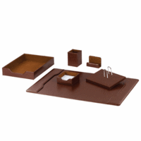 Настольный набор из экокожи "Galant", 6 предметов, коричневый